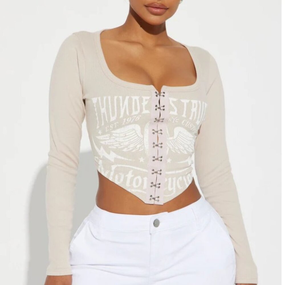 Beige crop top